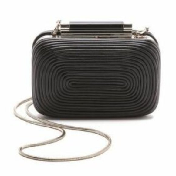 Diane von Furstenberg Tonda Passamentry Leather Chain Crossbody Cocktail Clutch - Picture 1 of 9